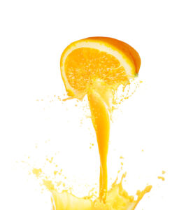 Orange juice splashing
